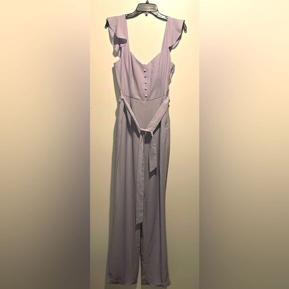 Superdown- “Gloria” Flutter Sleeve Full Length Jumpsuit in Lavender- Size Medium - Picture 3 of 12